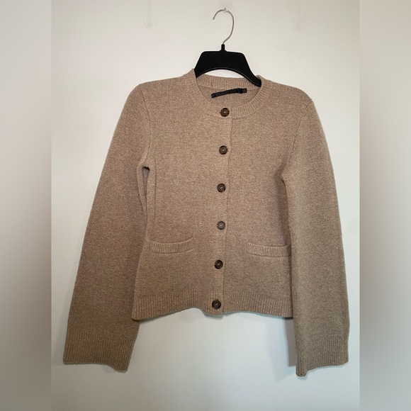 Jenni Kayne Taupe Cooper Cardigan Sweater Wool Cashmere Size XS - Picture 3 of 10